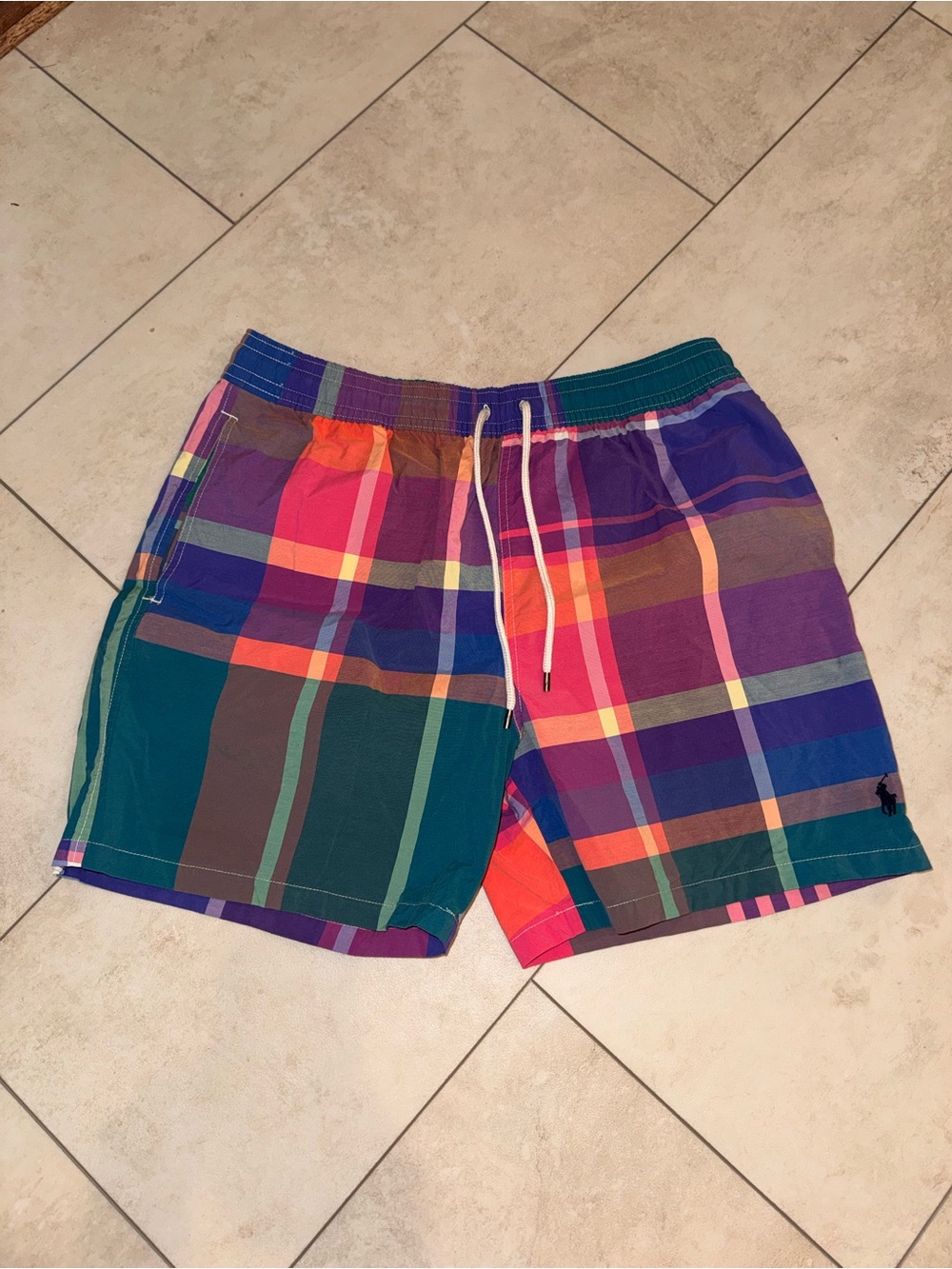 Polo by Ralph Lauren Multicolor Plaid swim trunks XL